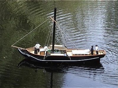 Comet replica
This working model of Henry Bell's Comet steamship was built and sailed by members of Helensburgh and District Modellers Club, who in August 2012, after the bicentenary celebrations, donated it to Helensburgh Heritage Trust for display in the Heritage Centre in Helensburgh Library in West King Street.
