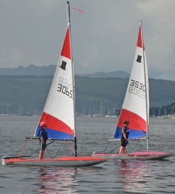 Sailing to celebrate
Young dinghy sailors took part in the bicentenary celebrations off Helensburgh pier on Saturday August 4 2012. Photo by Kenneth Speirs.
