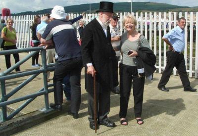 Meeting Mr Bell
'Mr Bell' with one of his descendents, Shona McNeil, at the bicentenary celebrations on Helensburgh pier on Saturday August 4 2012. Photo by David Speed.
