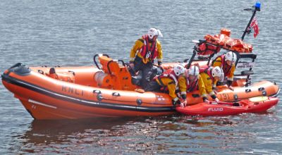 Rescue boat
The Rhu RNLI rescue boat gave a demonstration of a rescue as part of the bicentenary celebrations off Helensburgh pier on Saturday August 4 2012. Photo by Neil MacLeod.
