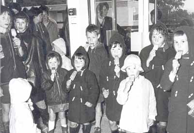 Centre Opens
Some of the children who attended the official opening of the Drumfork Community Centre in the Churchill naval married quarters estate in 1968.
