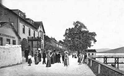 Garelochhead Village
A view of the Garelochhead Hotel, burnt down some years ago, and the long demolished pier, circa 1905.
