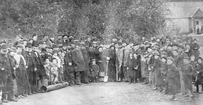 Waterworks Project
The cutting of the first sod of the Cove and Kilcreggan Waterworks, an Â£8,700 scheme aimed at meeting the needs of the ever growing summer population of the peninsula burgh, on November 22 1881. The spade used, which was presented to Provost Clark by the contractors, is on display in Cove Burgh Hall.


