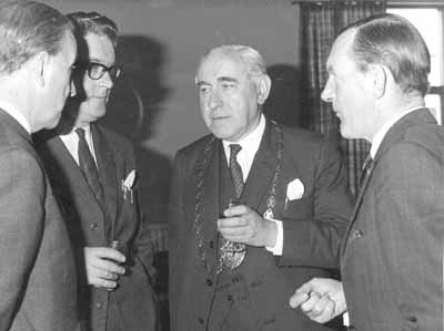 Local Press Barons
A rare picture of Craig Jeffrey, founder of the Helensburgh Advertiser, with Walter Bryden, owner of the Helensburgh and Gareloch Times. Between them is Provost J.McLeod Williamson. The photograph was taken at the official opening of the Churchill naval married quarters estate in May 1969.
