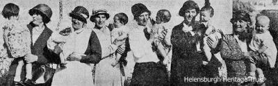 Bonny Babies
A Helensburgh and Gareloch Times image of the organisers and winners â€” with nannies â€” at the Baby Show held in the Old Parish Church Hall in June 1933.
