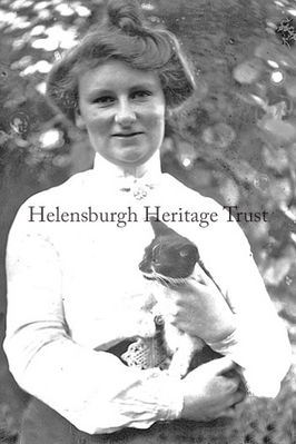 Miss Annie Baird
Annie Baird, older sister of TV inventor John Logie Baird, with her pet cat, circa 1905.
