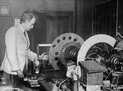 Original apparatus
Helensburgh inventor John Logie Baird is pictured with the first television transmitter, made up literally from odds and ends, in September 1926. The apparatus was used in the world's first successful demonstrations of instantaneous moving scenes by wire and wireless. It is now housed in the Science Museum in South Kensington, London.
