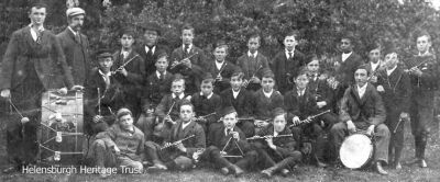 Boys Brigade Band
Officers and boys of a Helensburgh Boys Brigade band, circa 1896. Image supplied by Sue Taylor.
