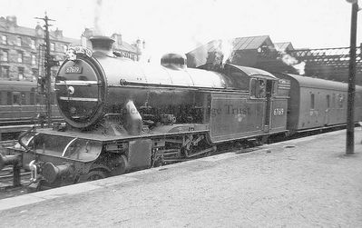 Train now leaving
British Railways engine 67619, a Class V1 Gresley design introduced from 1930, weighing 84 tons. Image supplied by Helensburgh man Bobby Brodie who can just be seen in the cab, circa 1955.
