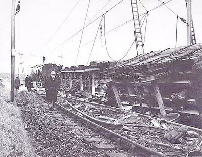 Cardross derailment
The goods train known locally as the â€˜Ghost Trainâ€™ was derailed on October 18 1966 between the Ardmore East signal box and Cardross Station. It was on its way to Fort William.
