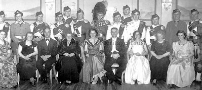 Country dancers
Members of the executive of the Helensburgh Country Dance Society at their annual Ball in the Queen's Hotel on December 4 1953. in the front row centre and third from right are branch founders Cathie Ramsay and Norah Dunn, and between them is branch president William Hunter, manager of James Simpson Ltd. in West Princes Street. In the background are members of an Australian pipe band which was visiting the district.
