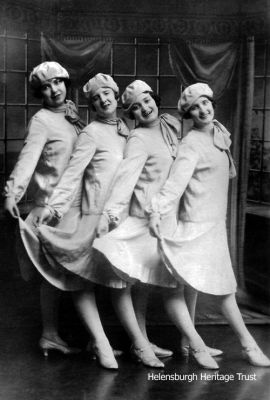 Dancing girls
These four dancing girls were pictured on the Bandstand on West Clyde Street, Helensburgh, in the summer of 1927.
