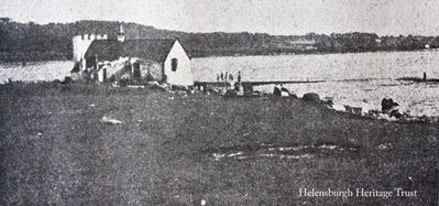 Drumfork Ferry House
A very old image of the long demolished Drumfork Ferry House, which was to the east of what is now Craigendoran Station. Sheep and cattle were brought to it over the Old Luss Road, then ferried to Greenock.

