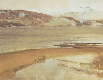 The Gareloch, by Flint
The Gareloch from Shandon, painted in 1918 by Sir William Russell Flint. Born in Edinburgh in 1880, Flintâ€™s remarkable talent was discovered at an early age. He studied at the Royal Institution School of Art in Edinburgh and after serving an apprenticeship at a printing works, he moved to London aged 20 to become a medical illustrator. In 1903 he joined the Illustrated London News, then served in World War One and became Admiralty Assistant Overseer - Airships. After the war his artistic career flourished.
