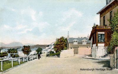 Garelochhead Hotel view
The view looking north from outside Garelochhead Hotel. It was was demolished following a serious fire in the 1990s. Image circa 1906.
