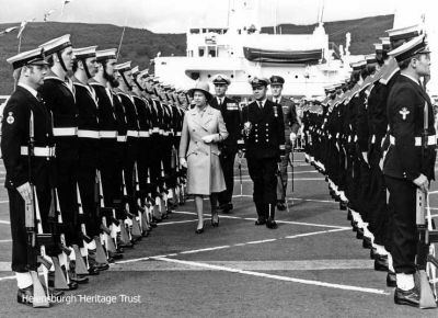 PM in Churchill
The Queen inspects Royal Navy personnel at the then Clyde Naval Base at Faslane in 1972. Photo by Brian Averell for the Helensburgh Advertiser.
