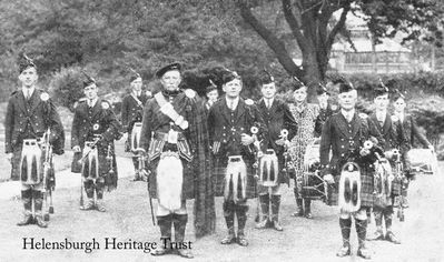 Helensburgh Pipe Band
The pipe band is probably pictured in Hermitage Park. Image date unknown.
