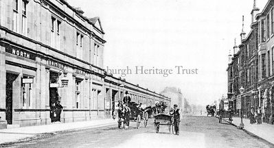 East Princes Street
A view of East Princes Street in the days of horse-drawn carriages, with the station on the left in  the days of the North British Railway. Image date unknown.
