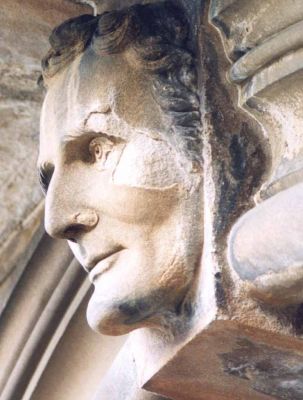 Helensburgh's First Provost
A likeness of steamship pioneer Henry Bell, first Provost of the Burgh and owner of the Baths Hotel, above the doorway of the Municipal Buildings in East Princes Street. Photo by Donald Fullarton.
