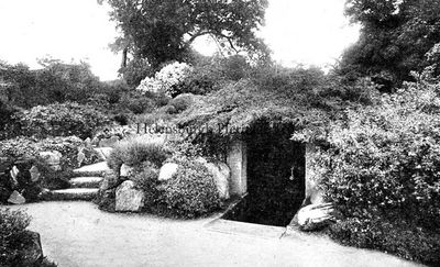 Wishing Well
The Hermitage Park wishing well. Legend has it that a hermit lived in and gave his name to Hermitage Park. This wishing well was known as the Hermit's Well, and it was said that he granted a wish to those who drank from the copper ladle inside. It exists to this day, but is in a very poor state. Image date unknown.
