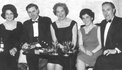 Victoria Infirmary Staff Dance
A group at a Helensburgh Victoria Infirmary staff dance attended by some 70 people in the Ardencaple Hotel, Rhu, in February 1966. From left are Nurse Mrs Glover, Mr Shearer, Matron Miss Cairns, and Nurse Mrs Shearer, and Bill Glover, chief ambulance controller at the Vale of Leven Hospital.
