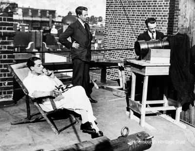 Baird and Buchanan
John Logie Baird pictured filming his lifelong friend and patron Jack Buchanan, the Helensburgh-born stage and film star, on the roof of the Long Acre Studios in London on July 2 1928. The technician was Thomas Collier.
