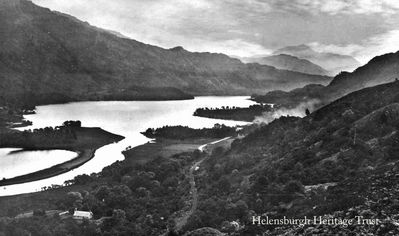 Loch Lomond looking south
A view of Loch Lomond from the hill above Ardlui looking south, circa 1915.
