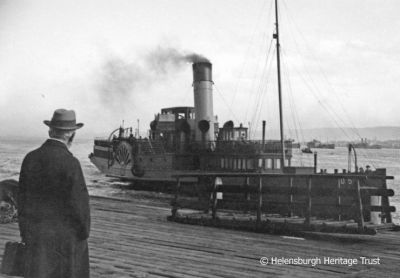 Wartime colours
A 1942 image of the steamer Lucy Ashton arriving at Kilcreggan Pier. The 271-ton vessel was launched on May 24 1888 by T.B.Seath at Rutherglen. She began on the Holy Loch run but later became more familiar on the Gareloch service from Craigendoran. She remained on the Clyde throughout both world wars. She made her last run in February 1949. Her stripped down hull saw further experimental use by the British Shipbuilding Research Association, including being fitted with a jet engine.
