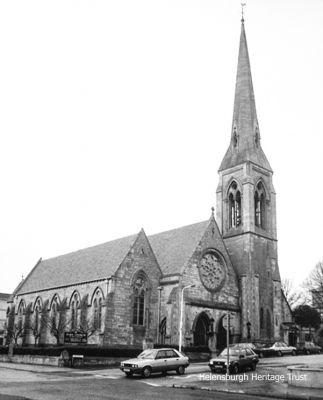 Park Church
Originally built for the Free Church at the corner of Charlotte Street and East King Street, this building opened in 1863. By about 2010 it faced the problems of attracting a new minister and maintaining its building, both in the face of a dwindling congregation. Consequently it closed its doors to worship in 2015, but the following year the building became the Buddhist Meditation Centre of Scotland. Photo by Professor John Hume.
