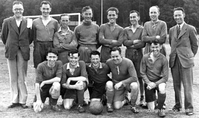 Post Office team
MOST of the players in this happy Helensburgh Post Office team are known . . . but when was the picture taken and why? In the back row are J.J.Fraser, F.M.Taylor, D.Cavana, J.Marshall, Charlie Friel, J.A.Munro, Alec Russell, and postmaster J.Sked. In the front row, only Inglis Robb (centre) and John Jardine (on his left) have been identified. Please contact the editor if you can supply more information.

