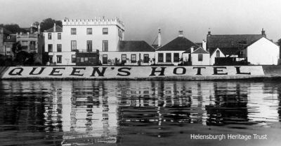 Queen's Hotel
The Queen's Hotel was originally Baths House, built by Henry Bell, who built Europe's first commercial steamship the Comet in 1812 and was the first Provost of Helensburgh. The building has had many alterations but still stands on East Clyde Street, having been converted into flats. Image date unknown.
