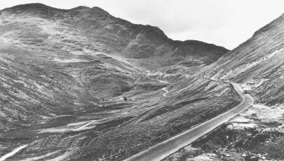 Rest And Be Thankful
A view up the Rest And Be Thankful roads, old and new, from Glencroe. Date unknown.
