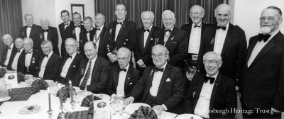 Past presidents dine
A dinner for past presidents of Helensburgh Rotary Club held in the Rosslea Hall Hotel, Rhu, in 1998. The guest speaker was the Rev James Simpson who was famous for a book of Christmas jokes and had been minister of Dornoch Cathedral. Front: Mel McDonald, Cyril Thompson, Fraser Nicol, Jim McBlane, Gordon Burgess, Donald Fullarton, Hamish Andrew, Bill Morrison, Jim Strange; back: Stan Latimer, Angus Wylie, Rev David Clark, Ron Dunachie, Ian Mowat, 1998 president Graham Smith, Malcolm Jones, Rev James Simpson, George Boyd, David Arthur, Gordon Hattle, Rex Cook.
