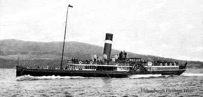 SS Kenilworth
A 390-ton paddle steamer built in 1898 by A. & J.Inglis at Pointhouse for the North British Steam Packet Company, she operated on the Clyde until 1937, serving initially on the Craigendoran to Rothesay route. She was refurbished and reboilered in 1915 and saw limited World War One service from 1917-19 as a minesweeper on the South Coast. Upon her return she reopened the Arrochar excursion service. Retired in 1937, she was broken up the following year at the yard where she had been constructed. 
