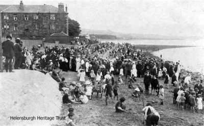 Sandcastle competition
The scene on Helensburgh's east seafront during a sandcastle building competition. Image, date unknown, supplied by Sue Taylor.
