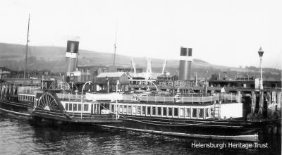 Lucy Ashton
The paddle steamer Lucy Ashton berthed at Craigendoran pier. Image circa 1910.
