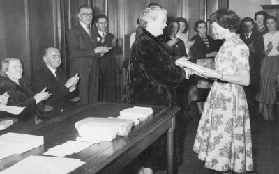 Prize Swimmers
A Helensburgh Swimming Club prizegiving in the Pillar Hall in the 1950s. Image supplied by Iain McCulloch.
