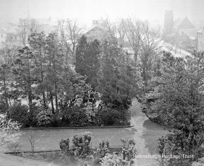 Looking east
Looking east along West Princes Street towards St Michael and All Angels Scottish Episcopal Church on a foggy morning. Image by courtesy of Helensburgh Library; date unknown.
