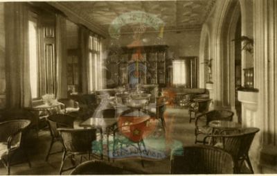 Lounge
One of two lounges at Shandon Hydropathic Hotel. Originally West Shandon, this magnificent building was the home of Robert Napier, the greatest figure in Clyde shipbuilding and marine engineering in the mid-19th century. During World War One the Hydro became a hospital, and in World War Two it was used by the army. In 1951 it became a hotel again, but in 1957 it was closed and demolished.

