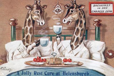 Rest Cure
A novelty card sent by Auntie Ida in Ardenconnel, Rhu, to her niece Joan Walters in Bowdon, a village in Trafford, Manchester. Date unknown.
